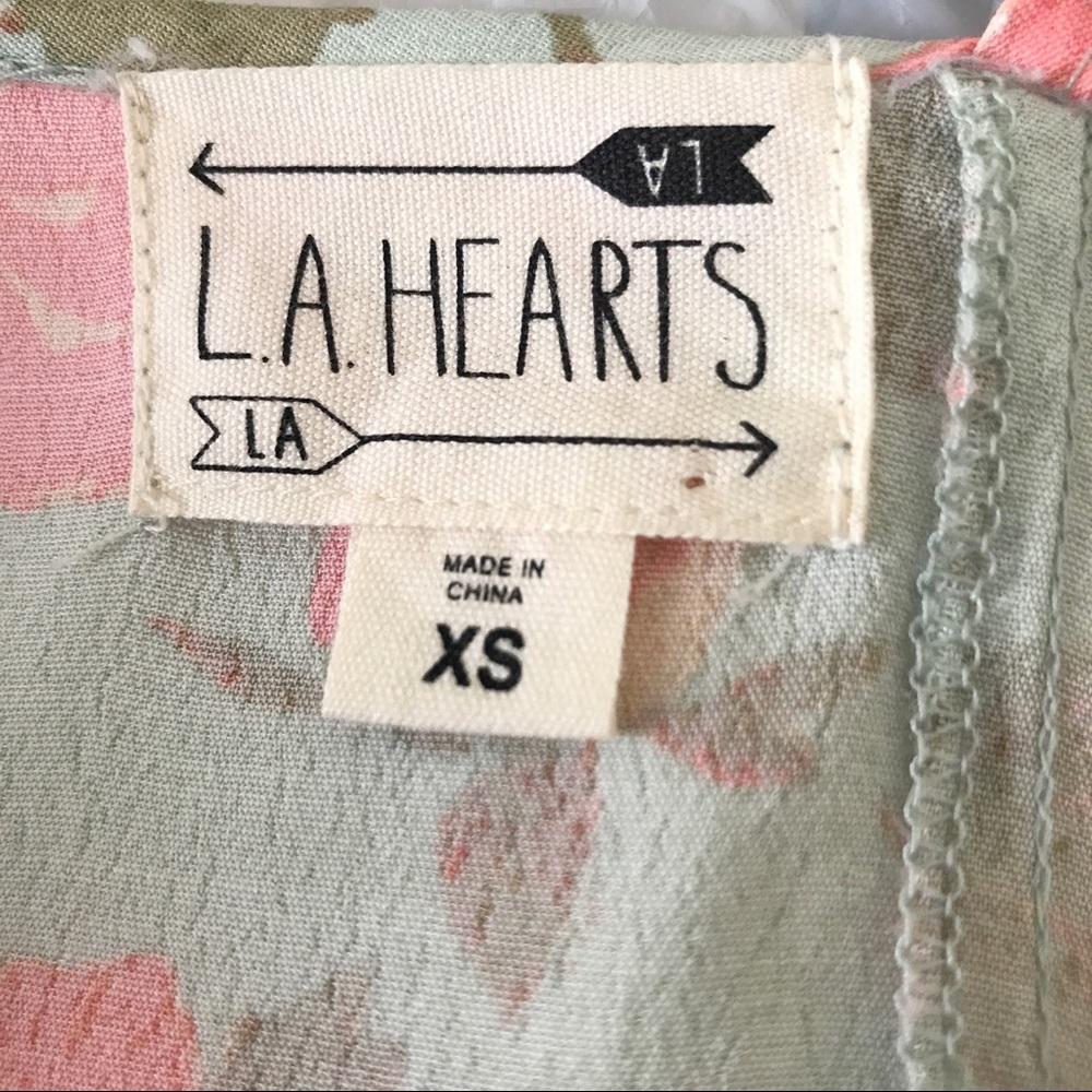 LA Hearts Floral Sun Dress Green Pink - Picture 7 of 8